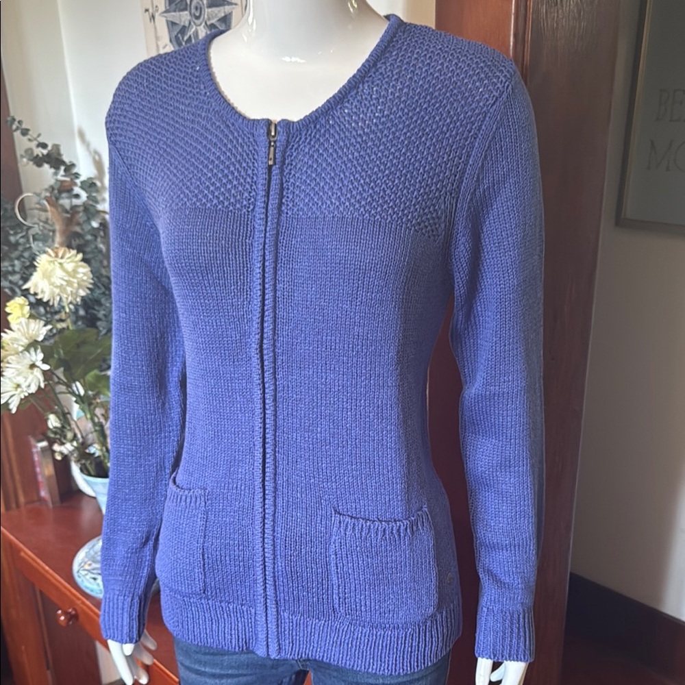 NWT northern reflections size small purple/Blue Women's zip knit Sweater